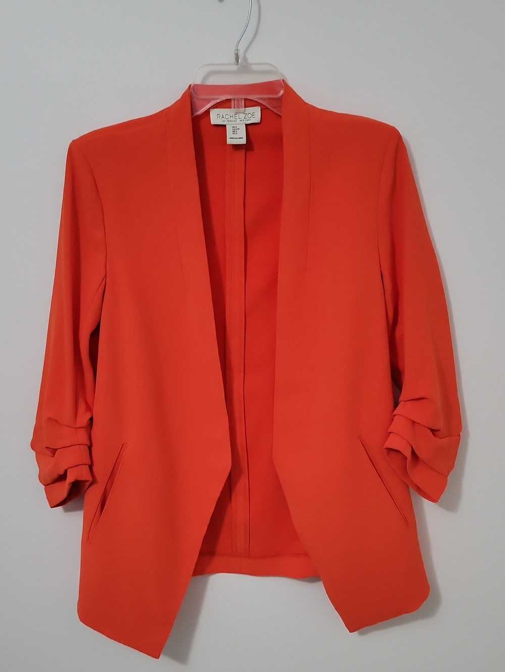 Rachel Zoe Orange Open-Front Blazer, Size Small